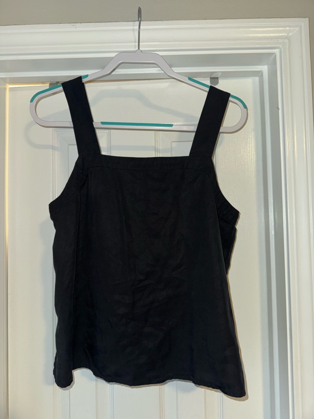 Banana Republic Black Square Neck Apron Sleeveless Top | Size Medium | EUC